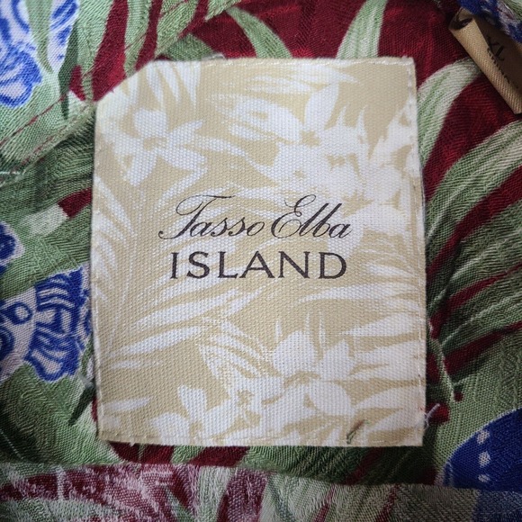 Tasso Elba Island Shirt Men's XL Multicolor Hawaiian Christmas Festive Rayon - Picture 6 of 14